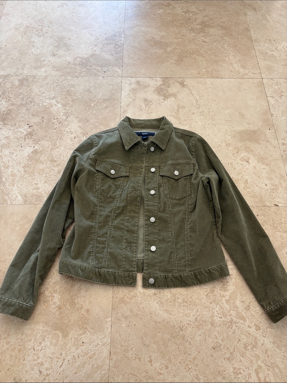 GAP Olive Green Corduroy Trucker Jacket